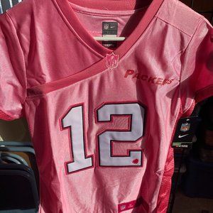 Woman's Large Pink Aaron Rodgers Green Bay Packers #12 Jersey